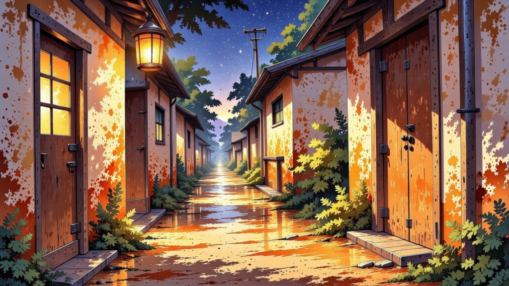 KOKU und AIKO in einer Seitengasse bei Abenddämmerung